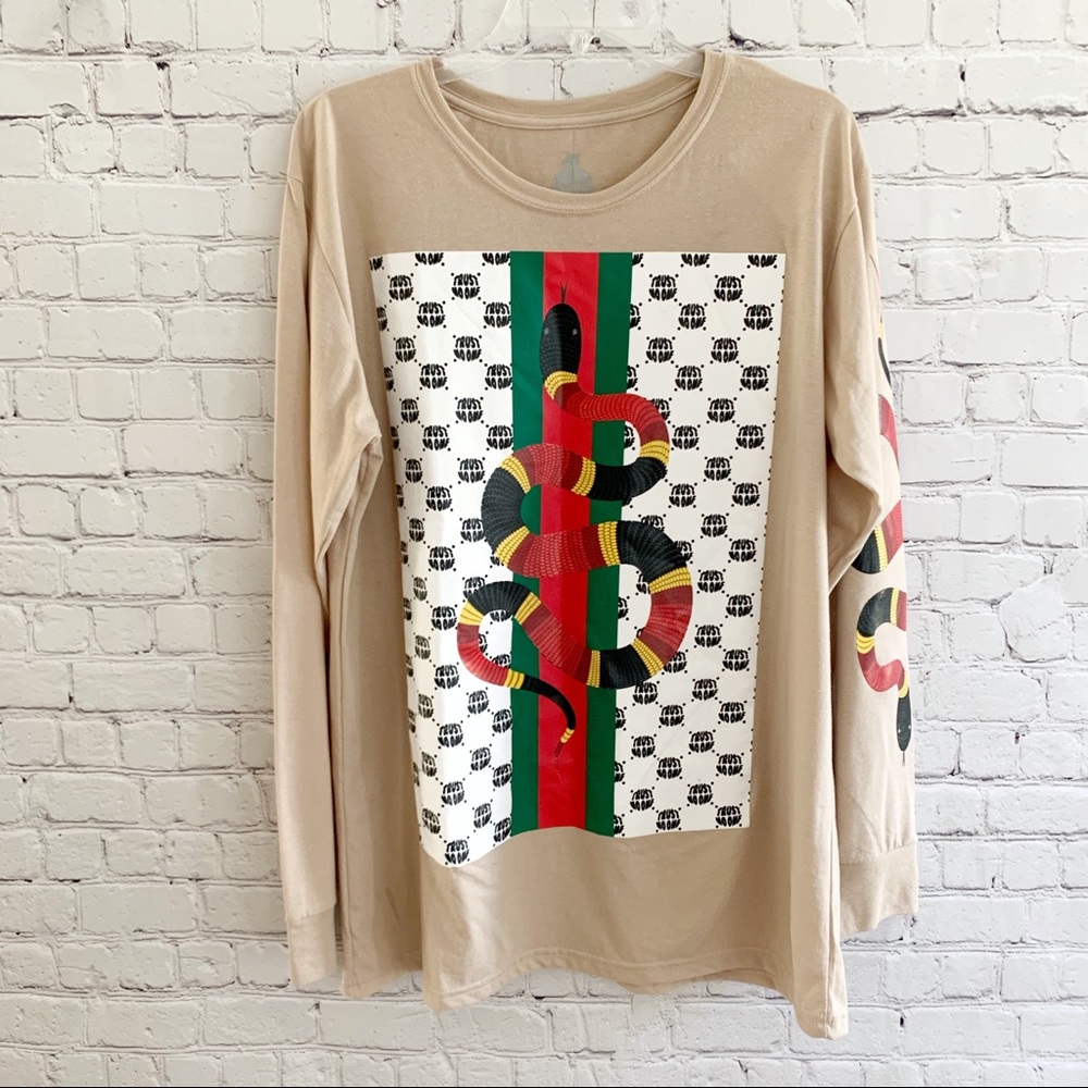 NWOT Launder Men’s Graphic Long Sleeve Tee Snake L